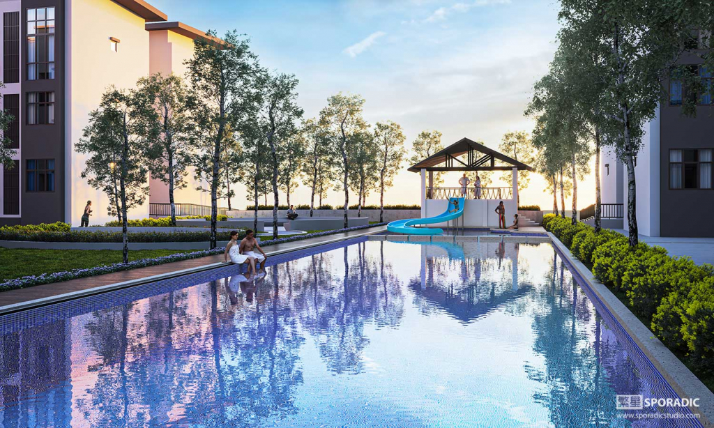 Amber Vue Apartment New 3d exterior visualization