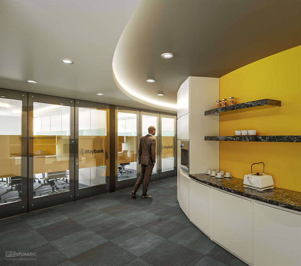 Maybank Hong Kong 3d interior visualization