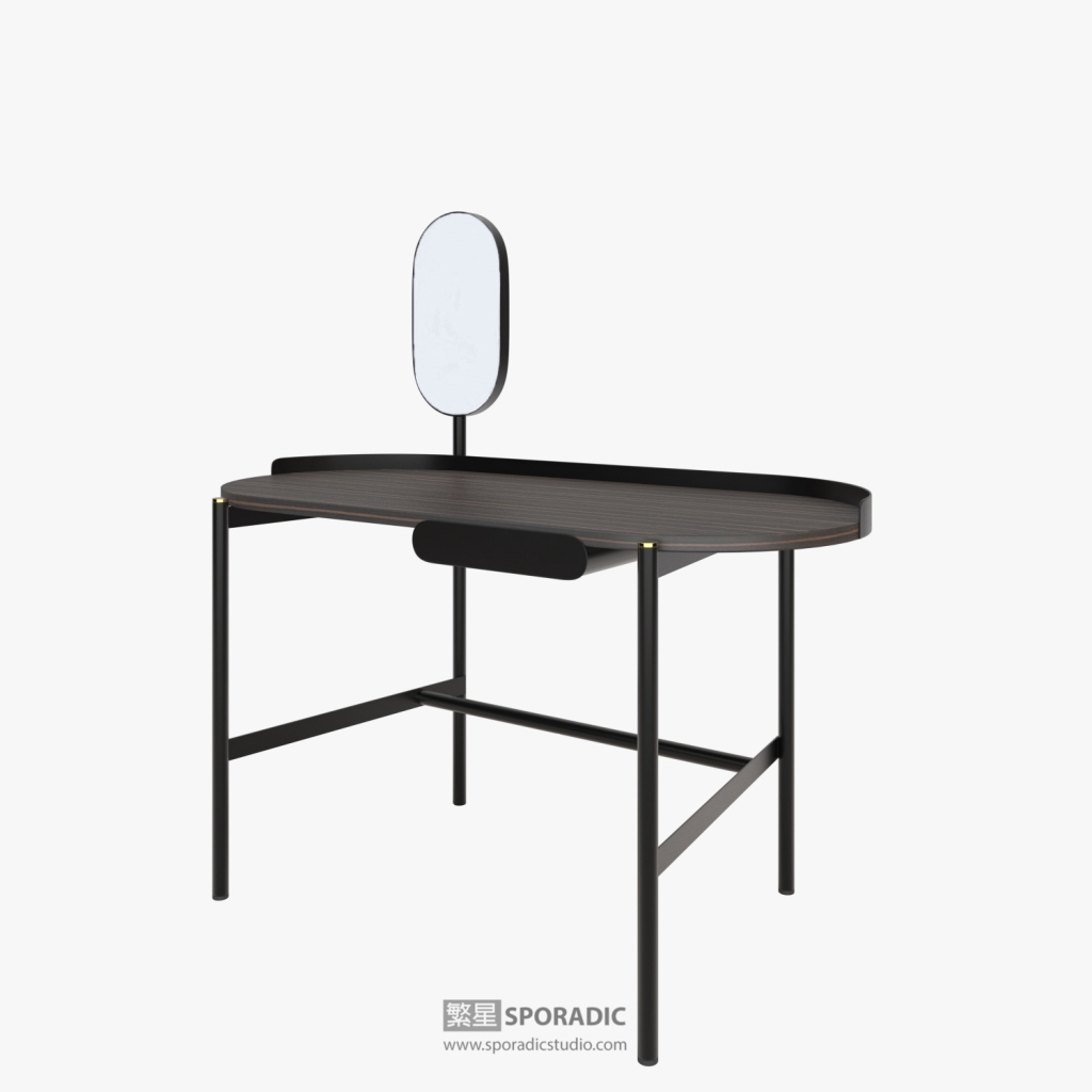 Madame_design_desk_with_mirror 3d product rendering