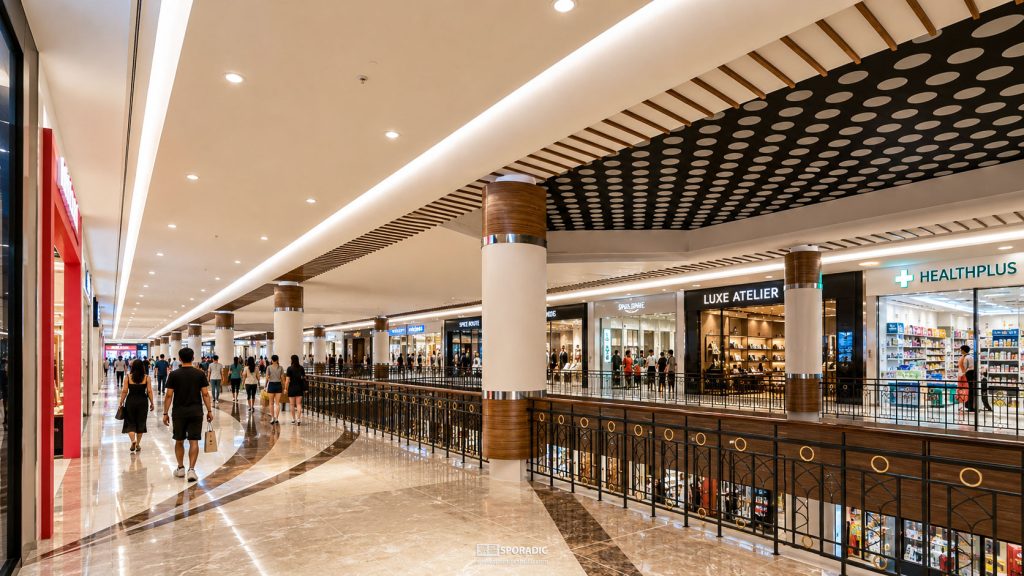 IOI Mall Puchong Corridor Interior 3d architectural rendering