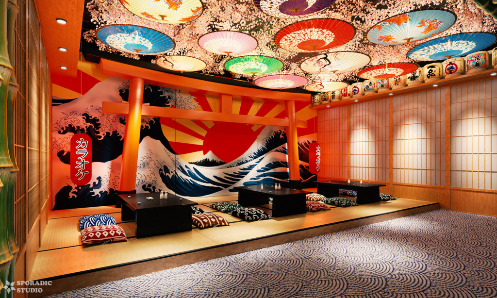 KTV Japanese Style View 1 3d interior visualization