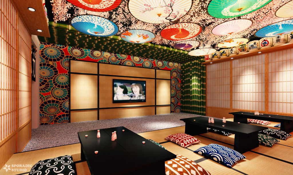 KTV Japanese Style View 2 3d interior visualization