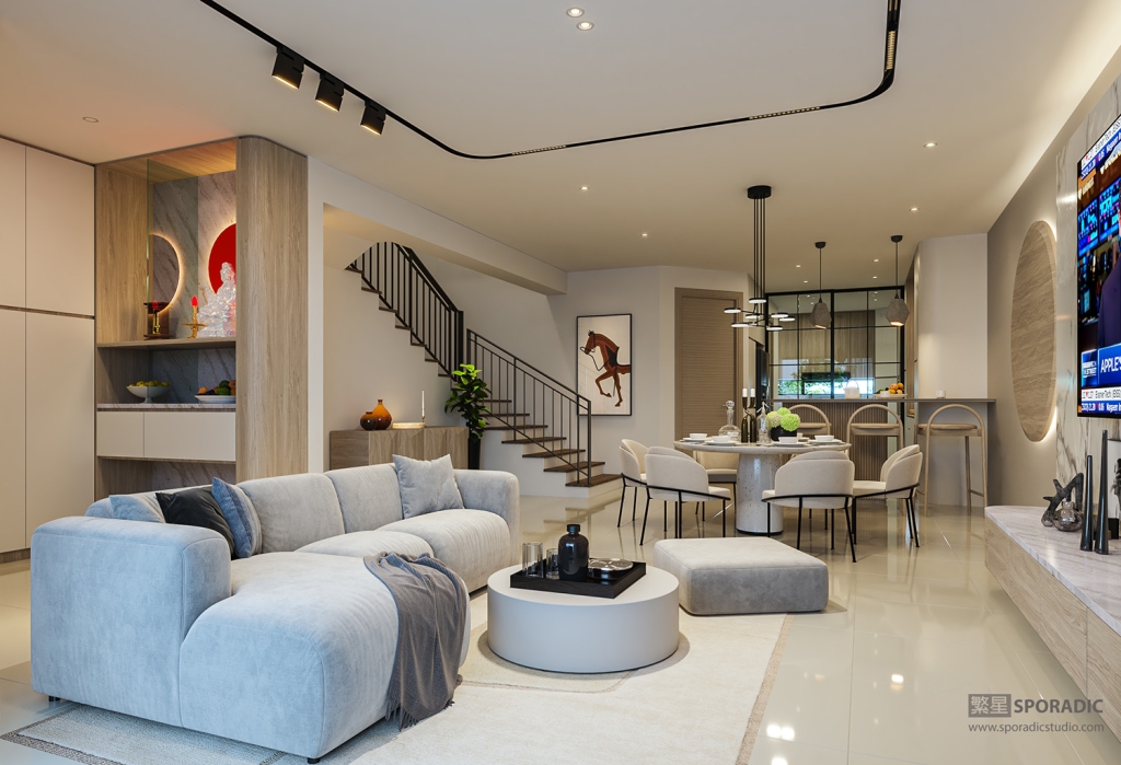Living Area 3d interior visualization