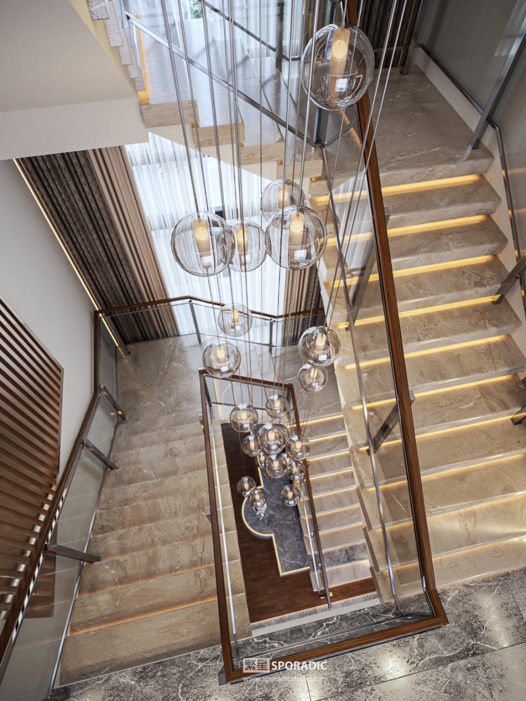 Staircase 3d interior visualization