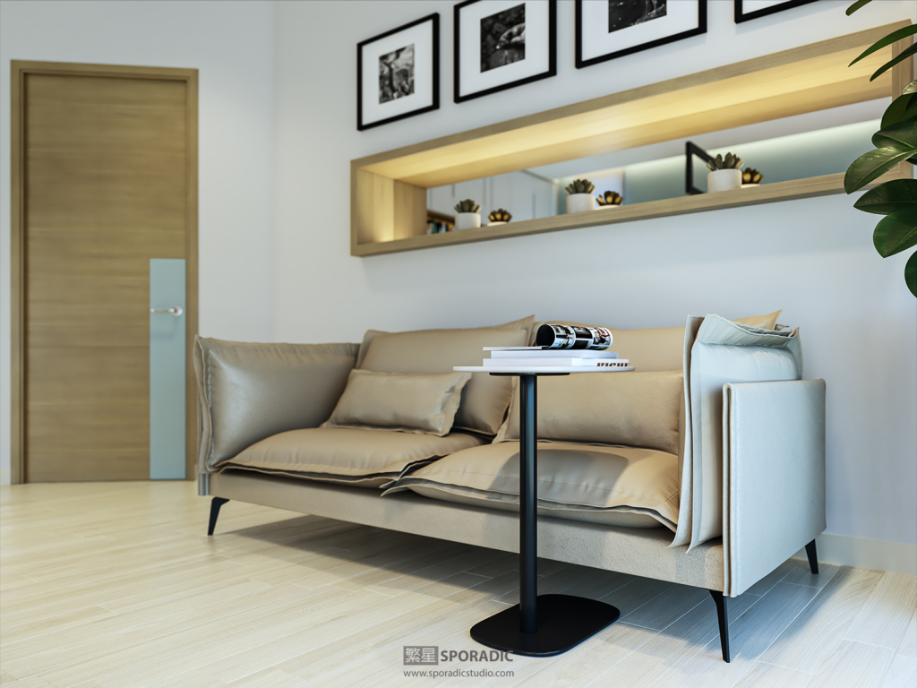 Study Corner 3d interior visualization