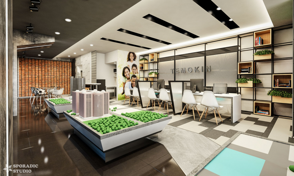 Temokin Reception Area 3d interior visualization