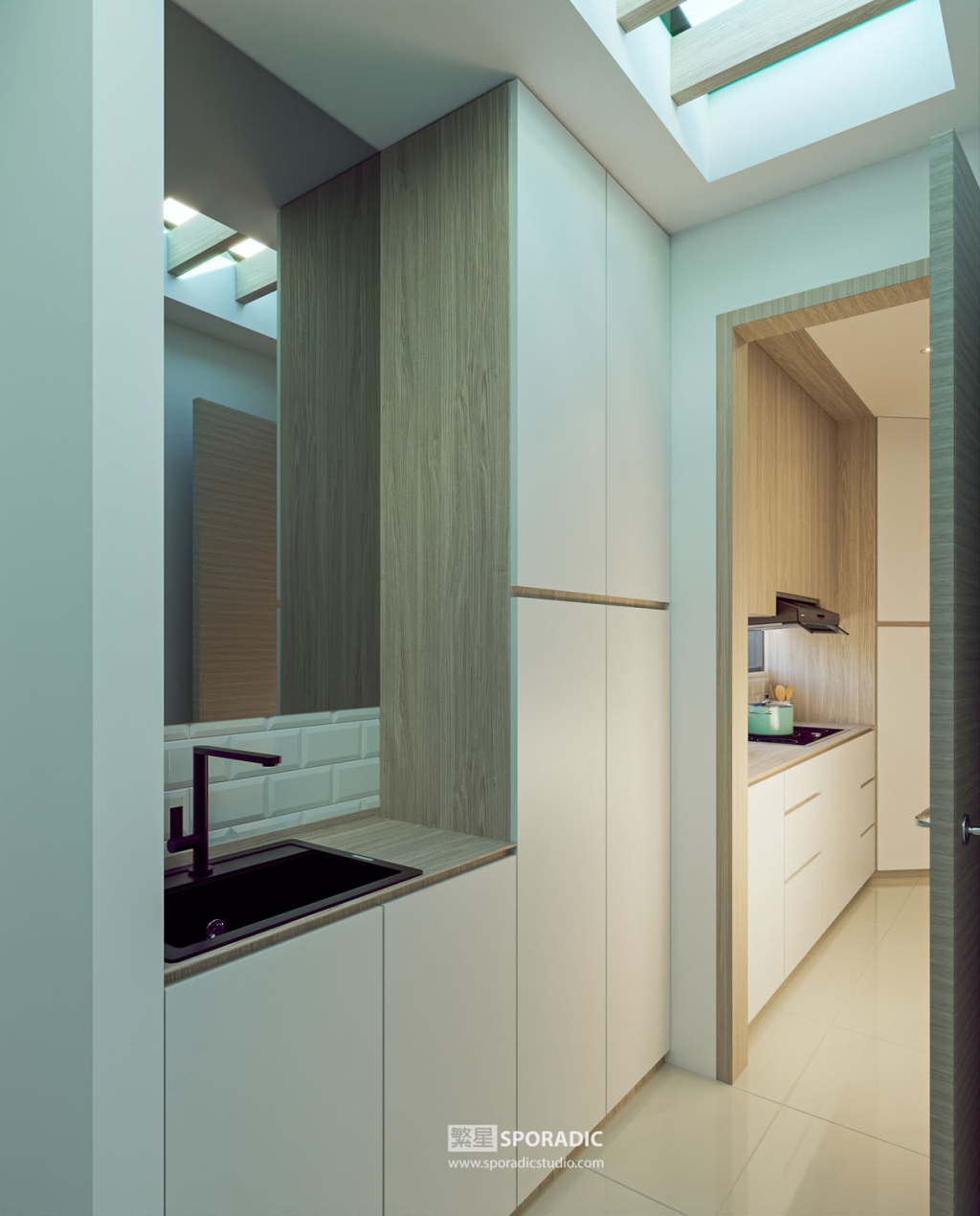 Washing Area 3d interior visualization