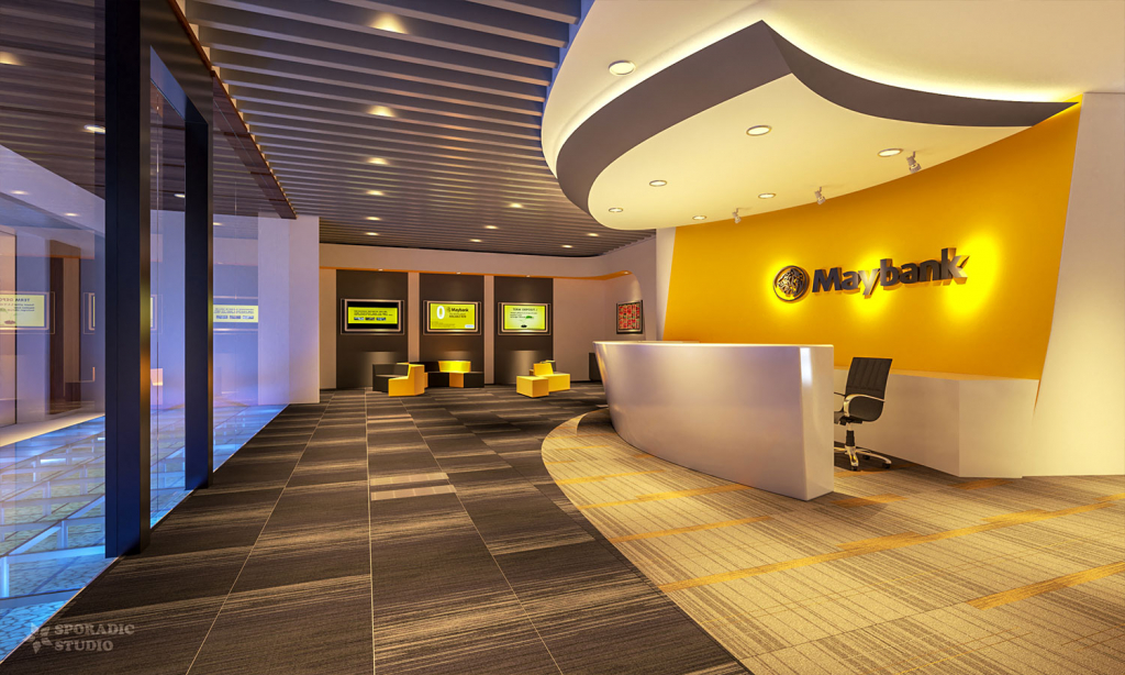 Maybank Shanghai Concierge View 1 3d interior visualization