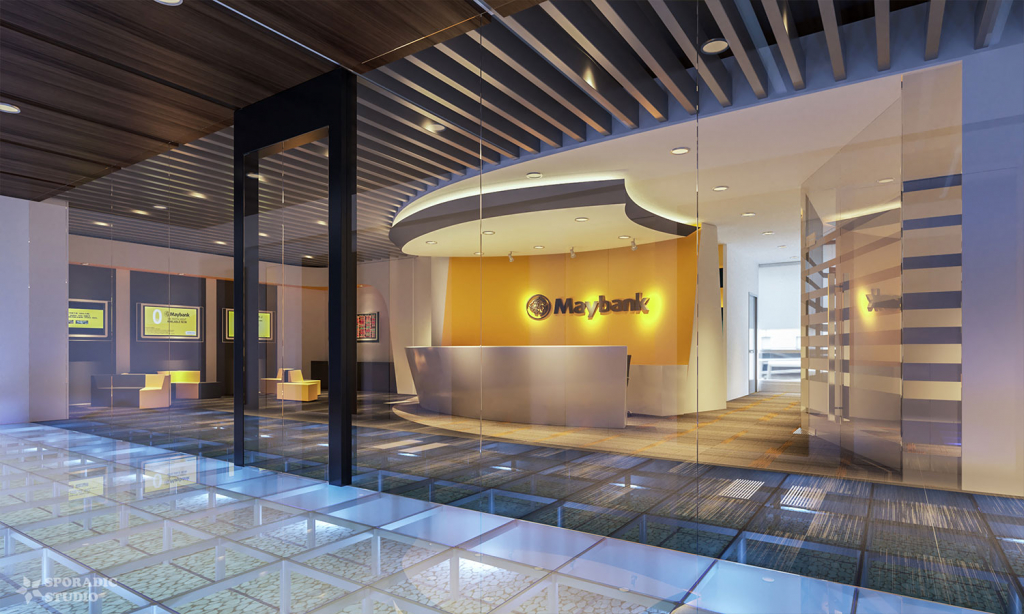 Maybank Shanghai Concierge View 3 3d interior visualization