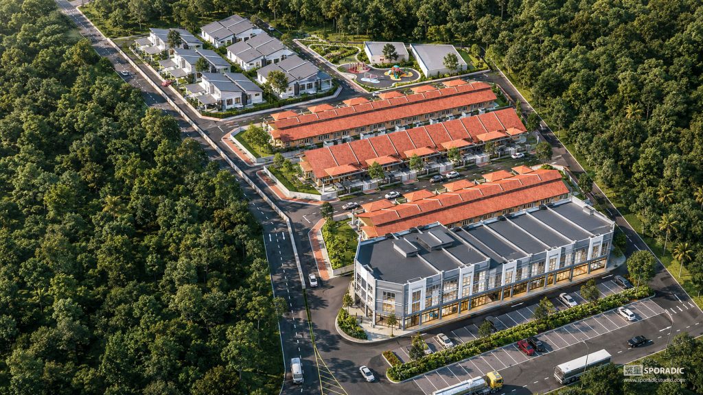 Premium Residential Masterplan Aerial Visualization 3d architectural rendering