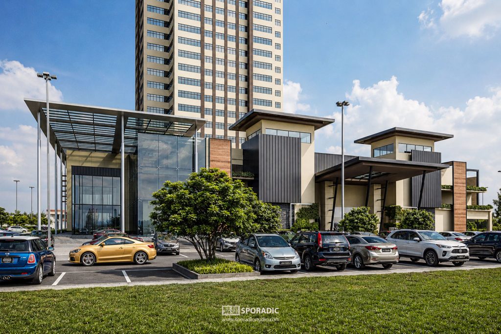 Proposal Facade Design for Plaza Shah Alam 3d architectural rendering