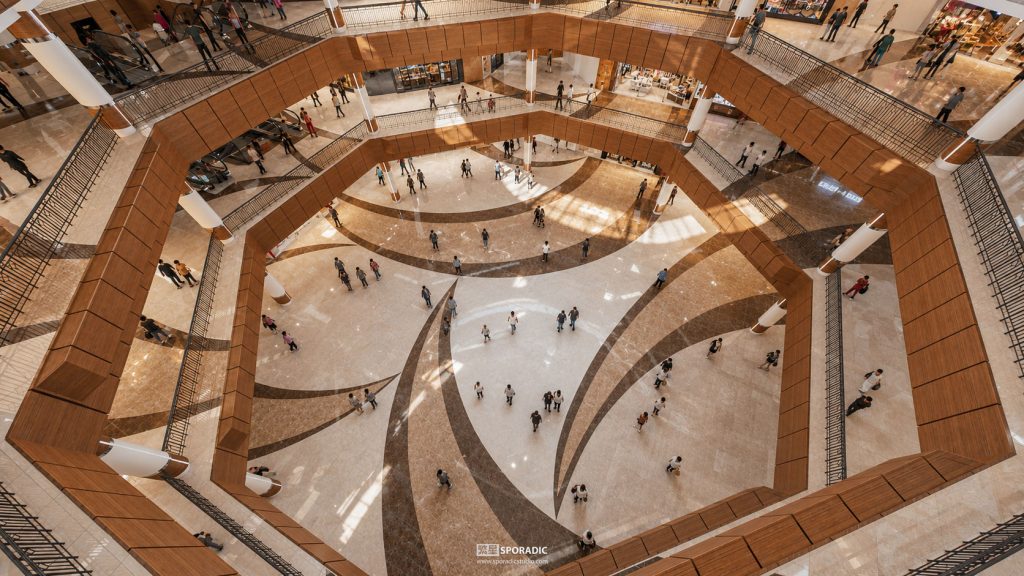 IOI Mall Puchong Atrium Interior 3d architectural rendering