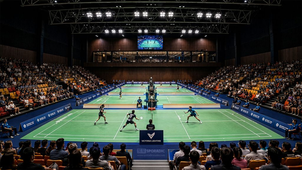 Indoor Badminton Courts 3d architectural rendering
